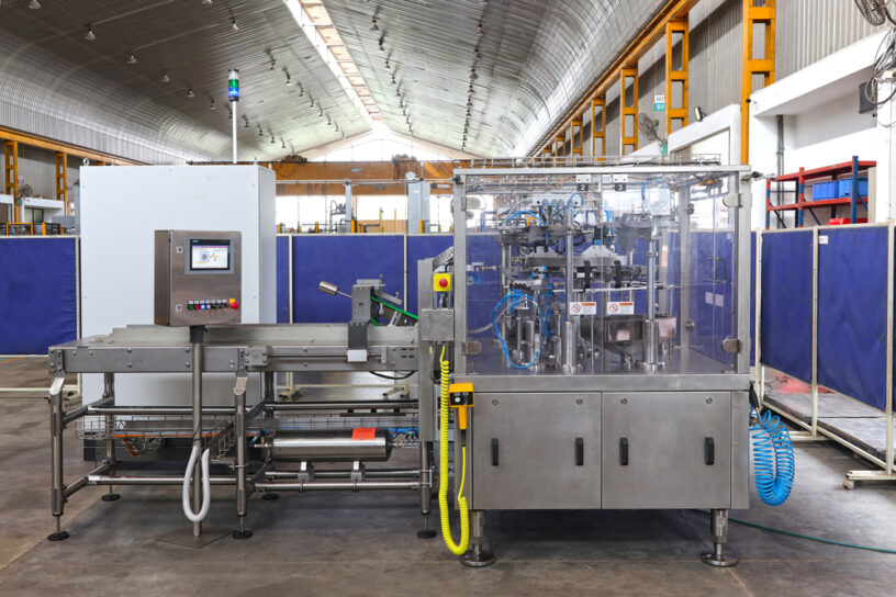 Front of the BPM-6 pre-made rotary pouching machine